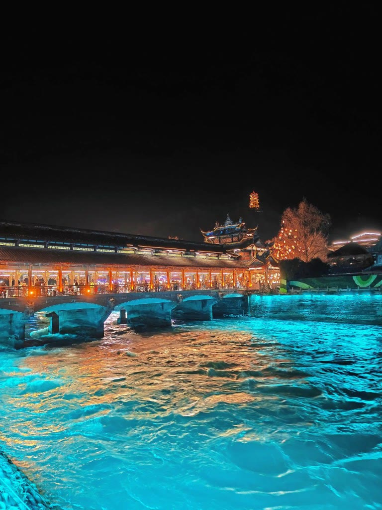 River bridge at night