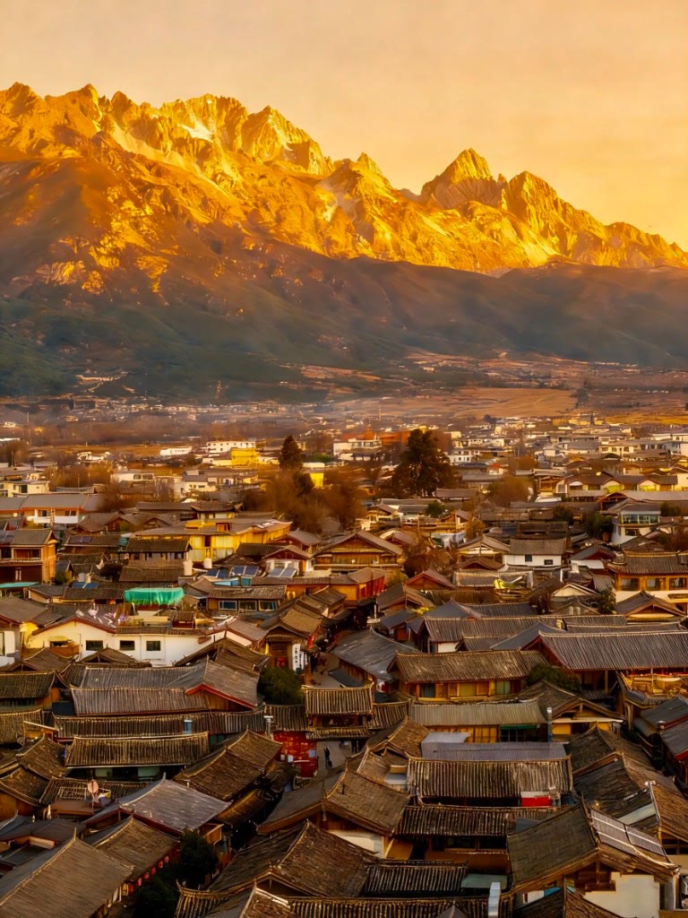 Lijiang old town rooftops